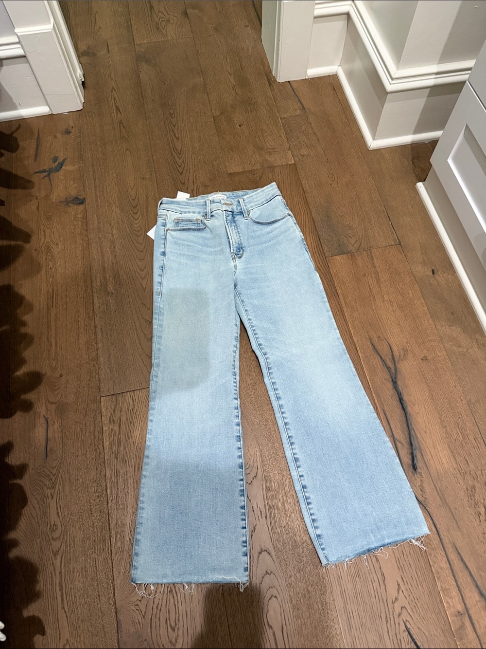Good American Light Blue High-Rise Wide Leg Jeans
